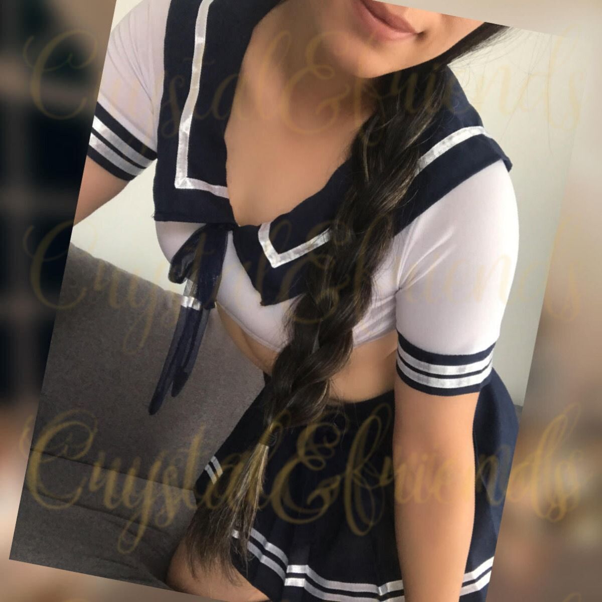 Sensual masseuse Miho posing in school uniform