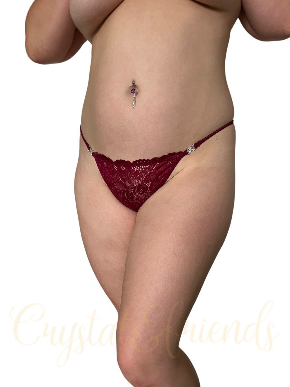 Pretty Lacy G-string with silver link detail - Image 2